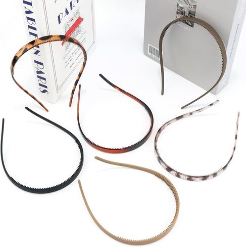 TOBATOBA 6Pcs Flex No Pressure Headbands No Headache Headbands for Women with Glasses, Comfortable Plastic Headbands with Teeth, Fashion Skinny Headbands Non Slip, Hair Accessories for Women Girls in Kuwait