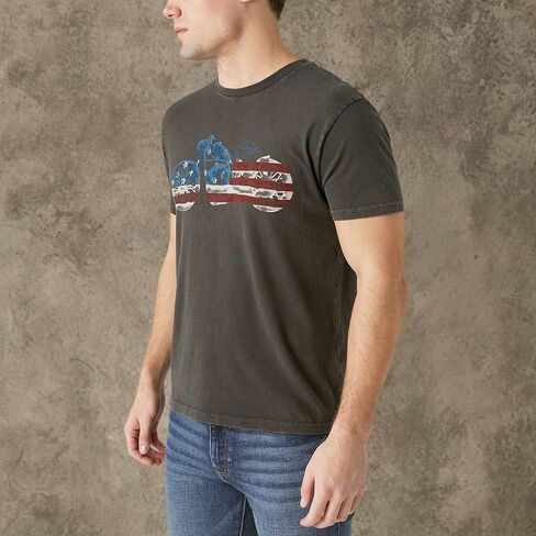 Lucky Brand Men's Idaho Wolf Graphic Tee, Jet Black, Large in Saudi Arabia