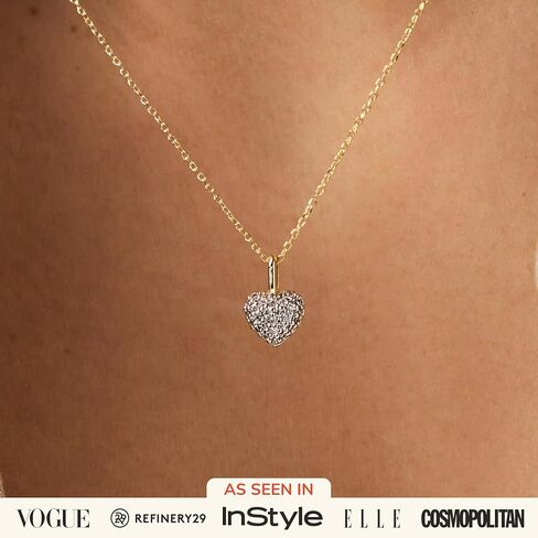 Ana Luisa Puffed Heart Necklace - Lev | 14K Gold Plated Heart Chain + Charm | Hypoallergenic, Water-Resistant & Tarnish-Free Necklace | Gold Chain Pendant Necklace | Adjustable Chain Length in Saudi Arabia