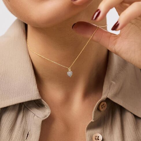 Ana Luisa Puffed Heart Necklace - Lev | 14K Gold Plated Heart Chain + Charm | Hypoallergenic, Water-Resistant & Tarnish-Free Necklace | Gold Chain Pendant Necklace | Adjustable Chain Length in Saudi Arabia