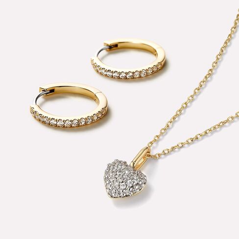 Ana Luisa Puffed Heart Necklace - Lev | 14K Gold Plated Heart Chain + Charm | Hypoallergenic, Water-Resistant & Tarnish-Free Necklace | Gold Chain Pendant Necklace | Adjustable Chain Length in Saudi Arabia
