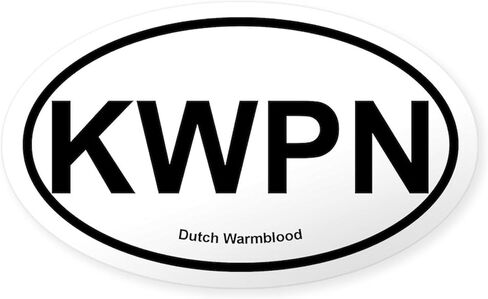 Cafepress KWPN DUTCH WARDBLOOD الملصق البيضاوي ملصق مصد السيارة in Kuwait