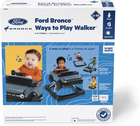 Bright Starts Ford Mustang 4-in-1 Pink Baby Activity Center & Push Walker with Removable Interactive Steering Wheel -Toy, 6 Months and up in Saudi Arabia