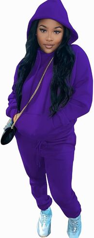 Yeshire Womens 2 Piece Sport Outfits Pullover Hoodie Sweatpants Set Joggers Casual Tracksuits Jumpsuits in Kuwait
