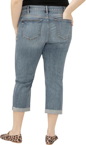 Silver Jeans Co. womens Elyse Mid Rise Capri Plus Size Jeans in Saudi Arabia