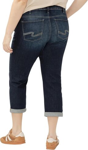 Silver Jeans Co. womens Elyse Mid Rise Capri Plus Size Jeans in Kuwait