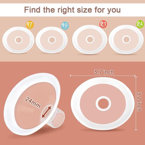 PumpMom 24mm Flange Breast Shields Medium Breast Pump Flanges for Medela，Replace Flange Compatible with Medela Breast Pumps Personalfit Connector, 2pcs(Not Original Medela Pump Parts) in Saudi Arabia