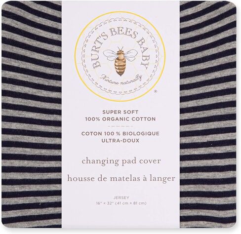 Burt's Bees Baby - غطاء وسادة تغيير الحفاضات، 100% قطن جيرسي عضوي، بطانة حفاضات تغيير الحفاضات القياسية مقاس 40.64 × 81.28 سم in Kuwait