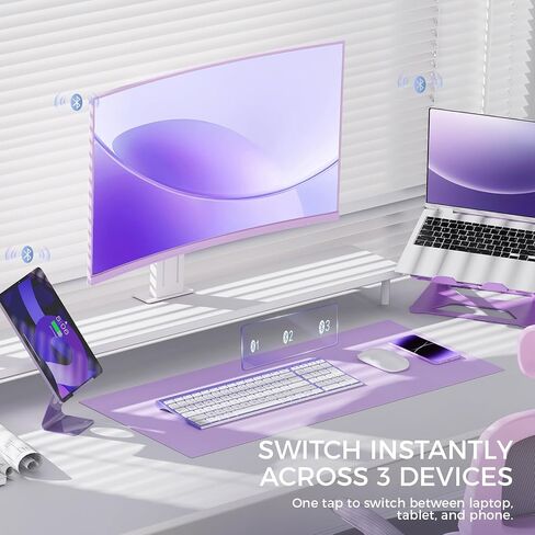 iClever BK10 Bluetooth Keyboard, Universal Bluetooth 5.1 Wireless Keyboard with Number Pad, Ergonomic Design, Multi-Device Compatibility, Stable Connection for Mac, iPad, iPhone, Android, Windows | Stable Connection for Mac,Windows,iPad,iPhone,Android in Kuwait