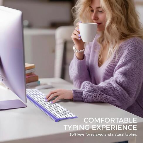 iClever BK10 Bluetooth Keyboard, Universal Bluetooth 5.1 Wireless Keyboard with Number Pad, Ergonomic Design, Multi-Device Compatibility, Stable Connection for Mac, iPad, iPhone, Android, Windows | Stable Connection for Mac,Windows,iPad,iPhone,Android in Kuwait