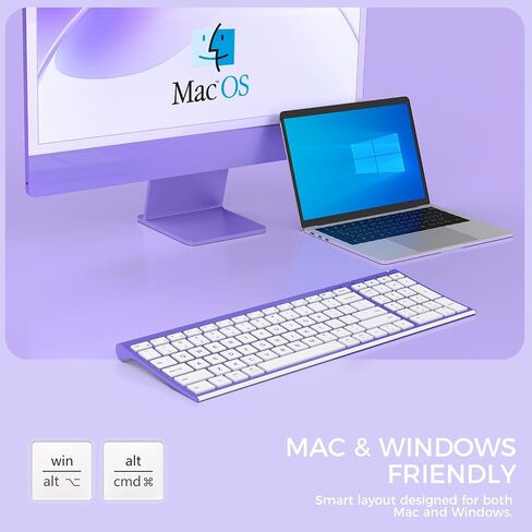 iClever BK10 Bluetooth Keyboard, Universal Bluetooth 5.1 Wireless Keyboard with Number Pad, Ergonomic Design, Multi-Device Compatibility, Stable Connection for Mac, iPad, iPhone, Android, Windows | Stable Connection for Mac,Windows,iPad,iPhone,Android in Kuwait