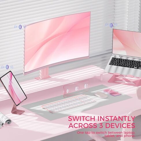 لوحة مفاتيح بلوتوث iClever BK10، لوحة مفاتيح متعددة الأجهزة قابلة لإعادة الشحن، بلوتوث 5.1 مع لوحة أرقام، تصميم مريح، لوحة مفاتيح ثابتة كاملة الحجم لأجهزة iPad وiPhone وMac وiOS وAndroid وWindows in Kuwait