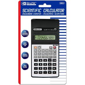 BAZIC Scientific Calculator 56 Function w/Flip Cover, Engineering Calculators LCD Display, for Student Professional, Silver Black, 1-Pack