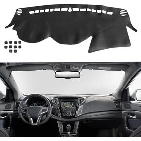 SecosAutoparts Black line Leather Dashboard Dash Cover Pretector Mat Compatible with Hyundai Sonata 2011 2012 2013 2014