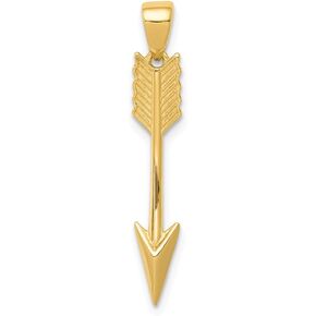 Solid 14k Yellow Gold Arrow Pendant Charm