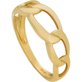 PORI 14K CUBAN LINK RING for Women, Gold Ring Jewelry, Wedding Ring, Designer Jewelry for Sister, Mother & Wife, Best gift for Your Loved One, Cuban Link Chain Gold Ring