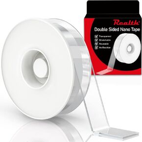 Nano Tape 2 Inch x 16.5 Feet, Wide Nano Gel Tape, Clear Gel Removable Tape, Strong Mounting Tape Heavy Duty, Traceless Washable No Residue for Store Deco Card Poster Photo Wall (NT50)