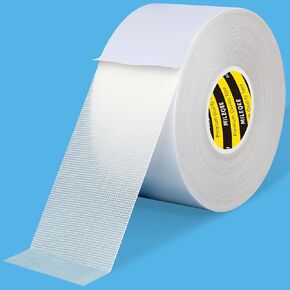 2Pack Double Sided Tape Heavy Duty, 2in x 66FT, Universal High Tack Strong Wall Adhesive with Fiberglass Mesh, Super Sticky Resistante Clear Tape, Easy Use Mounting Tape White