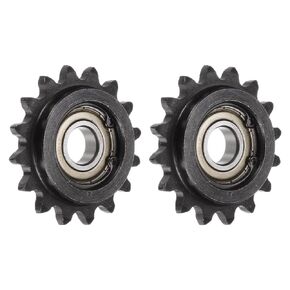 uxcell 2pcs ANSI #35 / DIN(ISO)06C Roller Chain Idler Sprocket 12mm Bore, 3/8" Pitch, Hardened 16 Tooth Tensioner Sprocket, Insert Single Bearing (B Type)