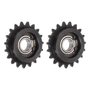 uxcell 2pcs ANSI #25 / DIN(ISO)04C Roller Chain Idler Sprocket 10mm Bore, 1/4" Pitch, Hardened 19 Tooth Tensioner Sprocket, Insert Single Bearing (B Type)