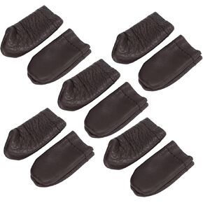 Lwuey Felting Finger Guard, Leather Thumb Protector Cowhide Needle Thimble Index Comfortable Flexible Guards Gloves Lightweight Reusable Tools for Hand Craft Sewing Needlework Handmaking 10PCS