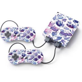 MightySkins Skin Compatible with Nintendo Super NES Classic - Blue Petals | Protective, Durable, and Unique Vinyl Decal wrap Cover | Easy to Apply, Remove, and Change Styles | Made in The USA