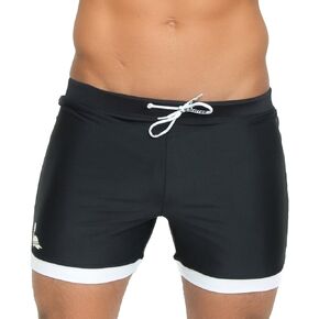 Taddlee Basic Men Swimwear Solid Long Swim Boxer Trunks Black Board Surf Shorts