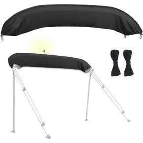 STARTWO 3 Bow 4 Bow Bimini Tops for Boats, Marine 900D Canvas Anti-Rust Aluminum Frame Sun Shade Boat Canopy Waterproof