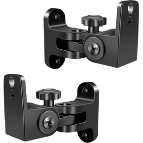 Borenbuir Speaker Wall Mounts, Universal Mounting Bracket for Small Surrounding Sound Speakers, Tilt Swivel Speaker Shelves, Compatible with Bose, JBL, KEF & Others, Hold up to 30 lbs, 1 Pair