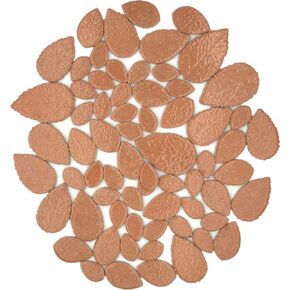 200g Leaves Shape Stained Ceramic Mosaic Tiles for Crafts, 0.9"~2" Various Sizes Mosaic Pieces, Porcelain Mosaic Tiles for Home Decoration (Orange)