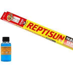 CAROLINACUSTOMCAGES Carolina Custom Cages' Chlorhexidine Refill Bundle with 34" 10.0 Zoo Med ReptiSun UVB T5HO 39W Reptile Lighting Fluorescent Tube