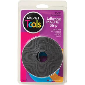 Dowling Magnets Adhesive Magnet Strip (1"W x 10'L), Magnetic Strips with Adhesive Backing, Adhesive Magnetic Strips, Adhesive Magnets for Crafts, DIY Fridge Magnets with Adhesive Backing, Item 735005