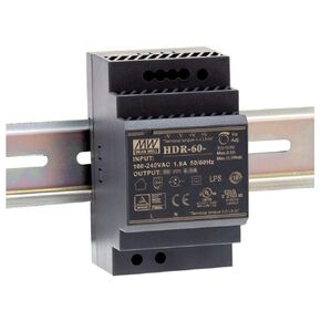 MEAN WELL HDR-60-24 Ultra Slim Step Shape 3SU DIN Rail Power Supply, 24 Volt, 2.5 Amp, 60 Watt