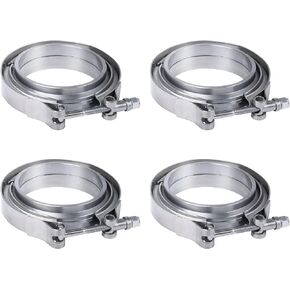 3.5" V Band Clamp with Flange 2PCS Stainless Steel Male Female Replacement For Turbo Exhaust Downpipes 3.5 Inch V-Band Clamp