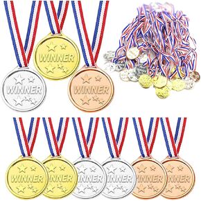 LZHZH 90 Pieces,Kids Plastic Winner Medals Gold Silver and Bronze Medals for Party Decorations, Contest Rewards and Scrabble