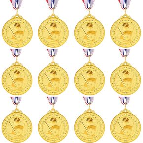 Abaokai 12 Pieces Gold Award Baseball Medals for Kid’s Sports Games, Party Favors, 2 Inches