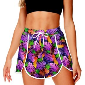 شورت نسائي من AOBUTE بنمط استوائي للسباحة من هاواي مع جيوب in Kuwait