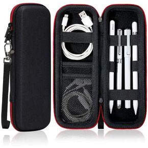 TiMOVO Pencil Holder Case for Apple Pencil Pro, Apple Pencil (USB-C) & Apple Pencil (1st/2nd Gen), EVA Hard Shell Carrying Bag Sleeve Compatible with Apple Pen Accessories, USB Cable, Stylus, Black