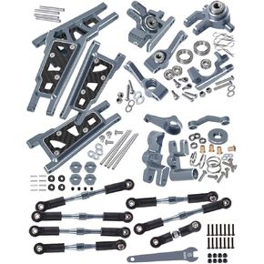 RCMYou Upgrades Part for 1/10 Slash/Rustler/Stampede/Hoss 4x4 VXL 4wd,Alloy Turnbuckles Camber Links,Caster Block,Steering Blocks,Rear Stub Axle Carriers,Steering Bellcranks,Suspension Arm,Red