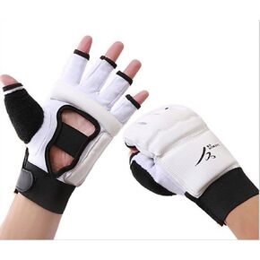 Baselay Taekwondo Gloves, WTF Approved Muay Thai Sandbag Boxing Training Punching Bag Half Mitts Sparring Martial Arts Karate Fighting Half Finger Glove for Men Women Kids