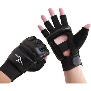 قفازات Baselay Taekwondo، معتمدة من WTF Muay Thai Sandbag الملاكمة وتدريب اللكم، نصف قفازات السجال فنون الدفاع عن النفس الكاراتيه القتال نصف اصبع قفاز للرجال والنساء والأطفال