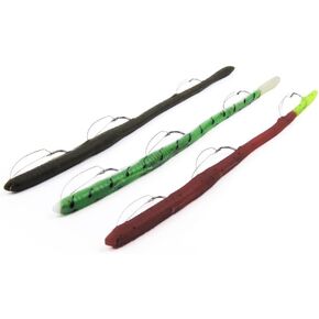 DELONG LURES: Weedless Fishing Lures 9" Pre-Rigged Fishing Worms - Weedless Bass Fishing Lures, Prerigged Soft Plastic Worm Fishing Lures for Bass, Pike, Bass Lures Baits Tackle