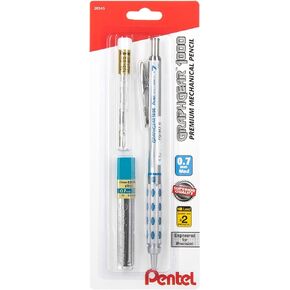 Pentel GraphGear 1000 Mechanical Pencil - Automatic Drafting Pencil - 0.7mm Lead Size - Includes 50 Lead Refills & 4 Eraser Refills
