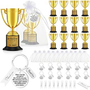 Highergo 12 Set Employee Appreciation Gifts Bulk Award and Trophies Plastic Mini Trophy Award for Coworker Thank You Gifts Trophy Set for Kids and Adults Reward