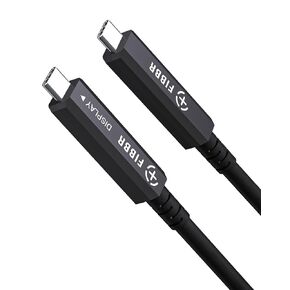 Fiber Optic USB C Cable(50ft), Active Optical USB C to USB C Cord Compatible with Webcams, Screens, VR/AR, Cameras, Computer, Projectors etc