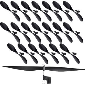 Libima 20 Pcs Plastic Propeller for Stem Activities 7.1 Inches Fold Resistant Propeller Blades with Rubber Band Hooks for Airplanes and Helicopters from Research Institution, Black