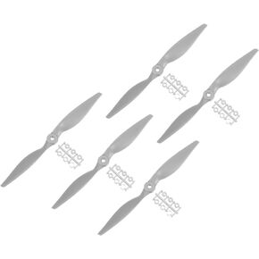 MECCANIXITY 5Pcs 10x7 Inch Propeller RC Propellers 2-Vane Blades Props Gray with Adapter Rings for RC Airplane Aircraft Prop Replacement
