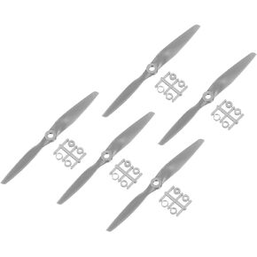 MECCANIXITY 5Pcs 6x4 Inch Propeller RC Propellers 2-Vane Blades Props Gray with Adapter Rings for RC Airplane Aircraft Prop Replacement