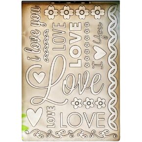 DDOUJOY Love I Love You Flowers Heart Background Plastic Embossing Folders for Card Making Scrapbooking and Other Paper Crafts 3010901