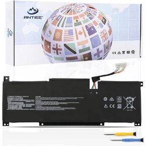 BTY-M491 Laptop Battery for MSI Modern 15 A10 A10M A10M-028DE A10M-029 A10RAS A10RAS-076FR A10RB A10RB-041TW A10RD A11M A11SB A4M A4MW Summit B15 A11M Stealth 15M 11.4V 52.4Wh White Connector 8 Wires